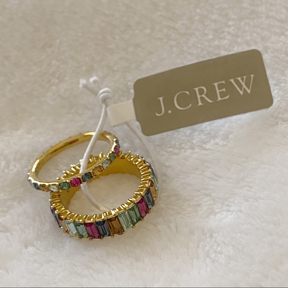 J.Crew Multi-colored Statement Ring and Band - Size 5